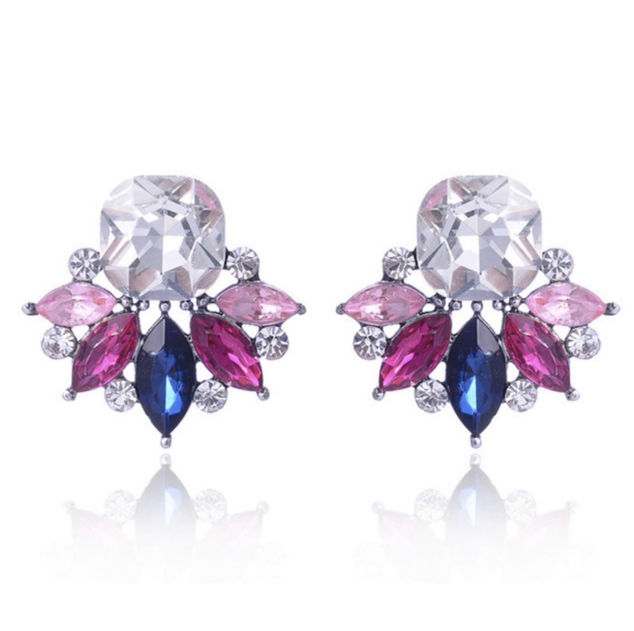 Crystal Flower Stud Earrings