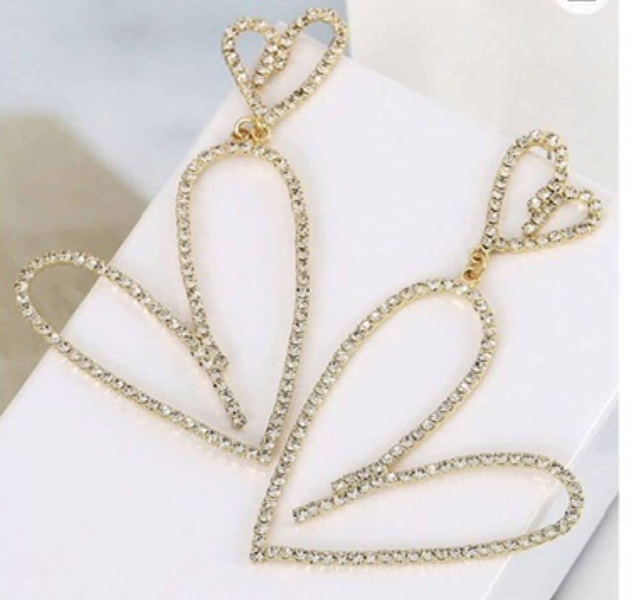 Rhinestone Heart Earrings