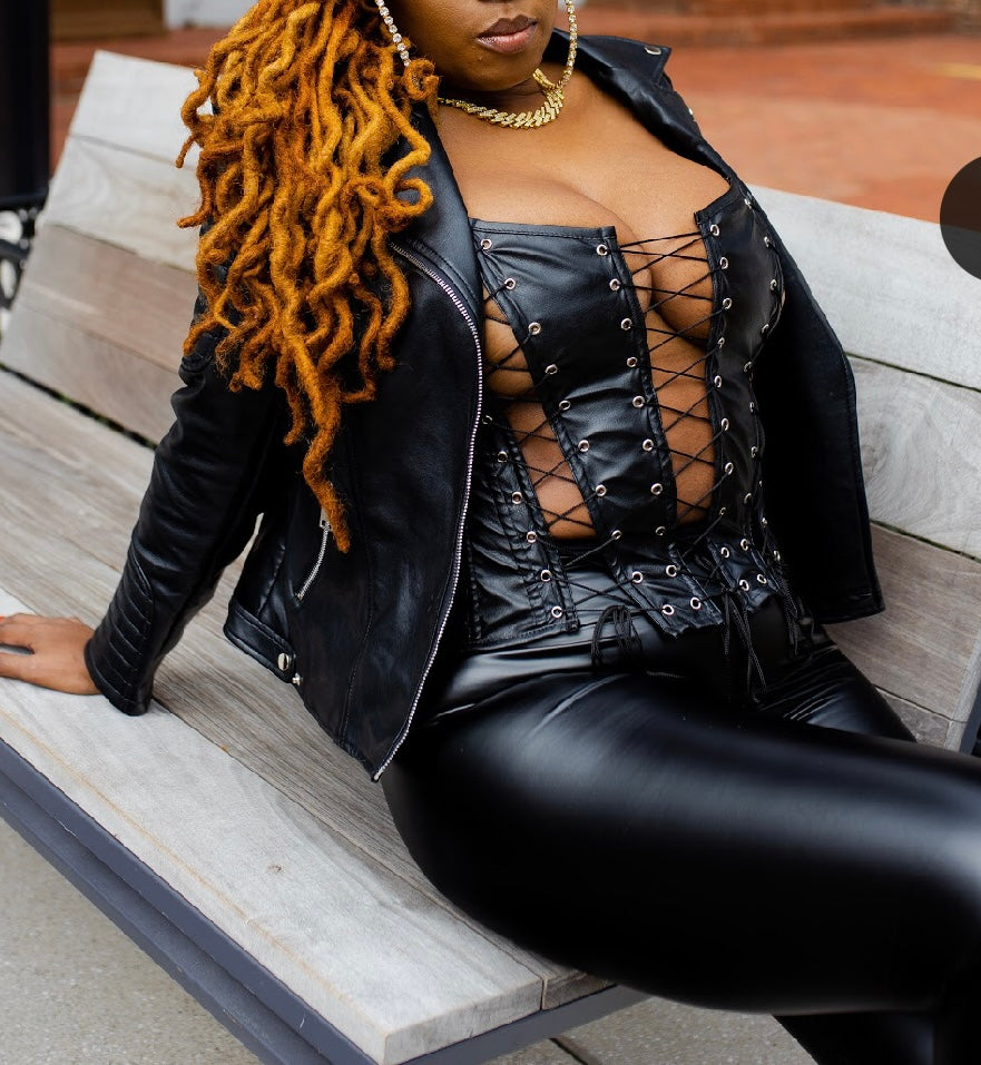 VOJ Leather Corset Top