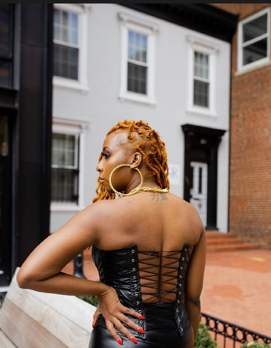 VOJ Leather Corset Top