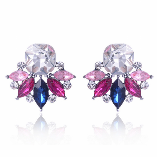 Crystal Flower Stud Earrings