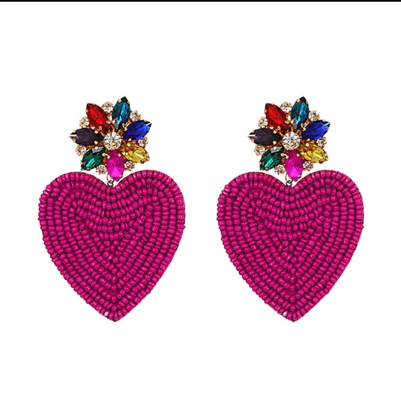 Pink Rhinestone Hearts