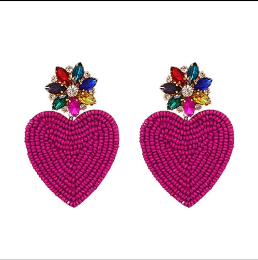 Pink Rhinestone Hearts