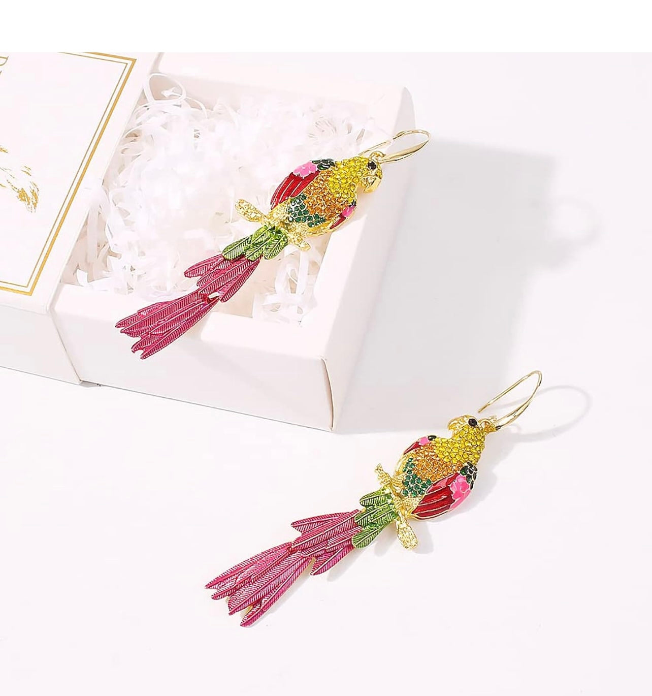 Pink Parrot Earrings
