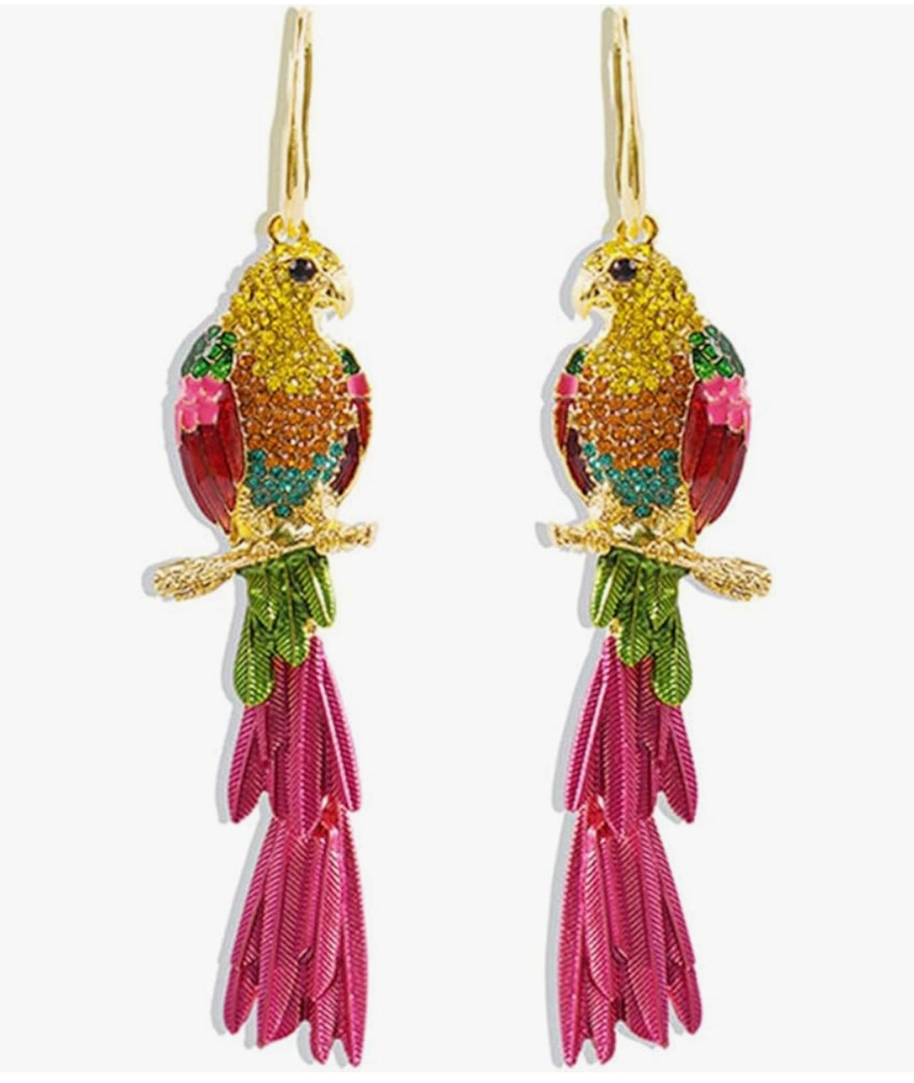 Pink Parrot Earrings